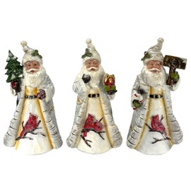 Gerson 7.8" H Resin Holiday Santa, 3 Assorted