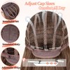 Layered Brown Blonde 4x4 Realistic Scalp Wig with Bangs for