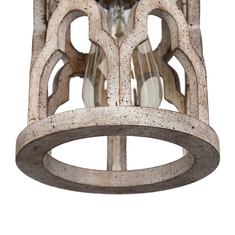 GEPOW Farmhouse Pendant Lights, Distressed Wood Kitchen Pendant Lighting Over
