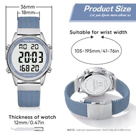 Hearkent Pedometer Watch for Women-Step Tracker Watch with Calories Counter-Non Bluetooth Pedometer Watches-LCD Large Numbers-30M Waterproof Watch-Wrist Watch Step Counter for Walking(Blue)