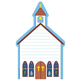 SHAPES ETC. Church Large Notepad- Inspired Sunday School and Vacation Bible School Crafts, Religious Craft Projects, Easter Decorations, Kids VBS Craft Projects