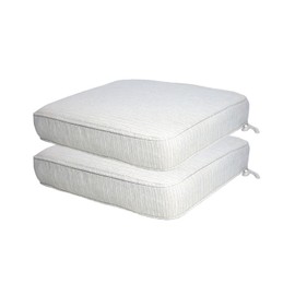 ZSLUKEJJ 18"x18"x3" Square Chair Cushion Set of 2, Waterproof Cushions for Dining Chairs with Ties, Fade Resistant & Comfortable Seat Pads for Couch, Beige