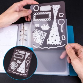 UNIMEIX 24 Pcs Magnetic Sheets for Die Storage with Blue Binder Cover and 12 Pcs Seal Bags, Stamp and Die Storage Pockets Storage for Card Making Supplies(0.8 mm Thickness)