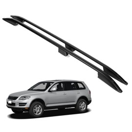 ERKUL Roof Side Rails Rack Compatible with Volkswagen Touareg 2004-2010 | All Weather Roof Rack Aluminum Side Rails for Rooftop, Luggage Carrier, Kayak, Canoe, Ski, Snowboard | Black