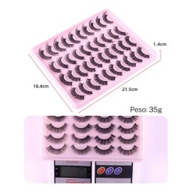 Pestañas Postizas Mixtas AS.mx, 20 Pares Naturales 3D de Faux Mink para un Volumen Suave