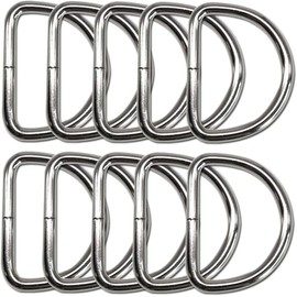 10pcs/Pack 1-1/2 inch Metal D Ring Semi-Circular Non Welded Nickel Plated for Hardware Bags Ring Hand DIY Accessories(Nickel, Webbing Size 38mm)