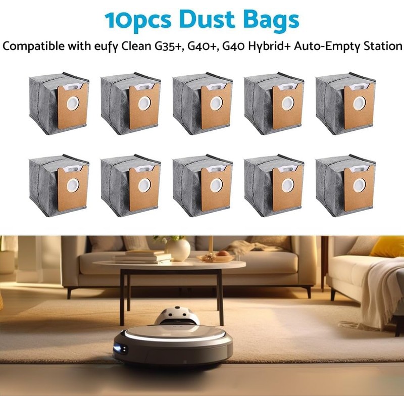 Derborisen Box 10 Pack Dust Bags Replacement Vacuum Bags Suitable