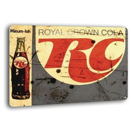 BAYABU Metal Tin Signs Royal Crown RC Cola Soda Pop Ad Vintage Retro Store Wall Decor 8 x 12 inches