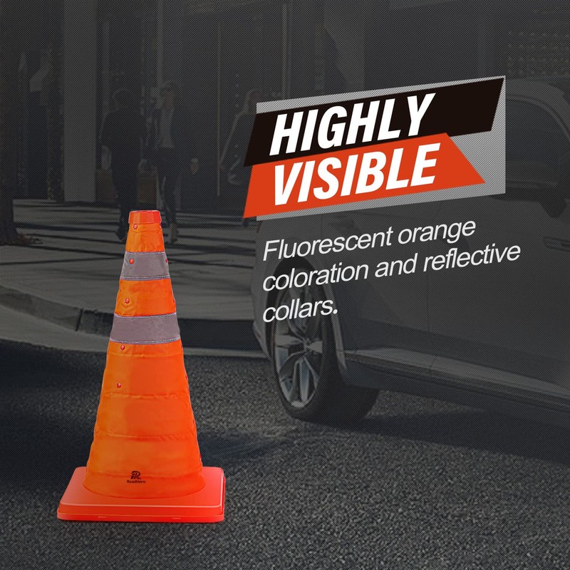 RoadHero 18 Inch [1 Pack] Collapsible Traffic Safety Cones, Multi