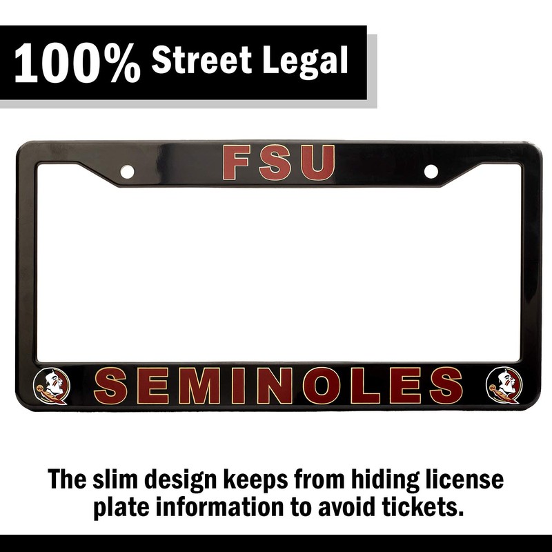 EliteAuto3K Florida State Seminoles License Plate Frame Cover – Black