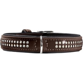 Hunter Softie Deluxe Nubuck Leather Dog Collar, Size 35, Brown