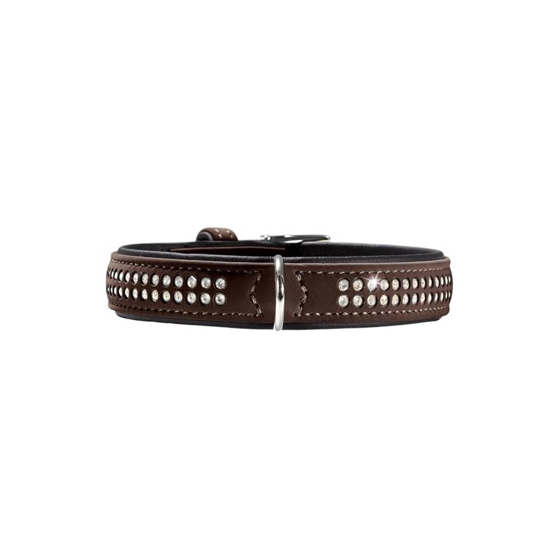 Hunter Softie Deluxe Nubuck Leather Dog Collar, Size 35, Brown
