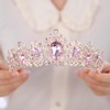 BERYUAN Baroque Queen Pink Crystal Rose Gold Headpiece Rose Gold
