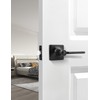 Mengico 5 Pack Privacy Door Handle, Matte Black Keyless Interior