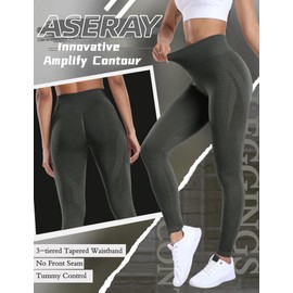 ASERAY Scrunch Butt Lifting Leggings for Women Amplify Contour Seamless Workout Gym Leggings High Waisted Yoga Pants