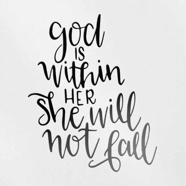 Decal Stickers of God is Within Her She Will Not