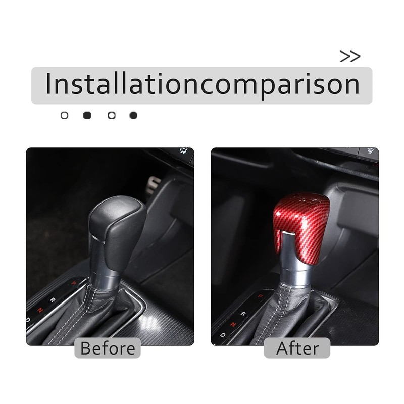 PIUGILH ABS Carbon Fiber Gear Shift Knob Cover Trim Decoration