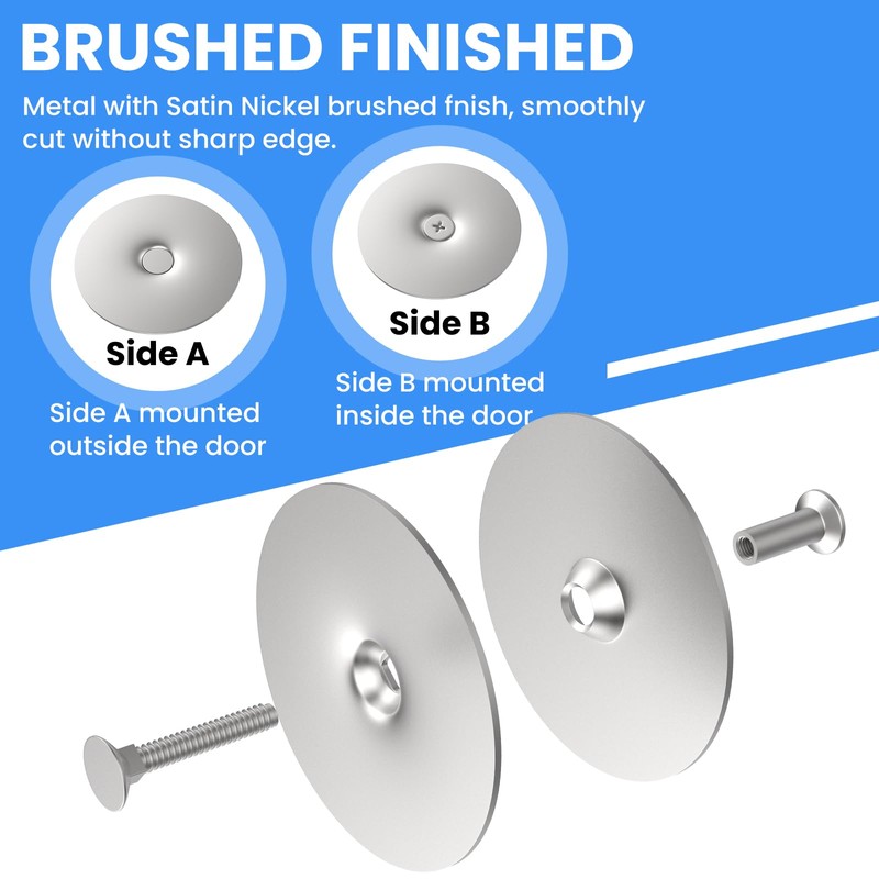 MILYARD 2 Pcs 2-5/8" Diameter Door Hole Cover Plate, Round