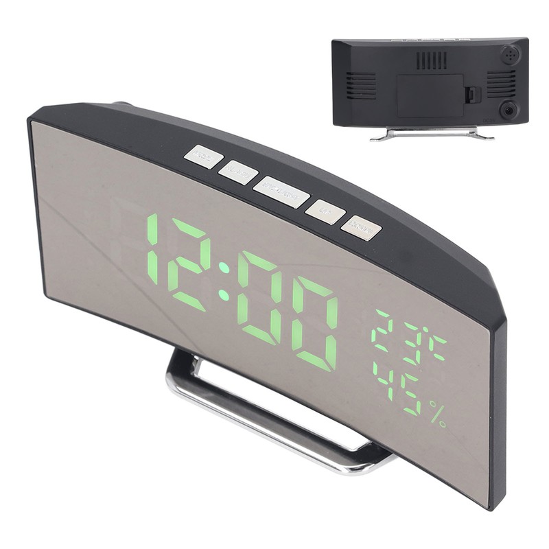 LED Digital Clock 3 Level Brightness Snooze USB Battery Powered