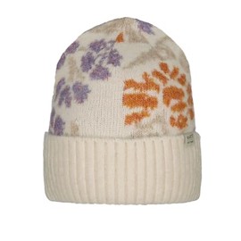 Barts Women's Vinne Floral Knitted Beanie Hat, cream