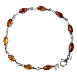 Sterling Silver Honey Baltic Amber Bracelet Delicate