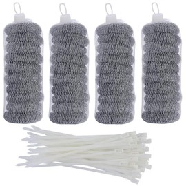 40 Pieces Lint Traps Stainless Steel Washing Machine Lint Snare Traps Laundry Mesh Washer Hose Filter with 40 Pcs Cable Ties