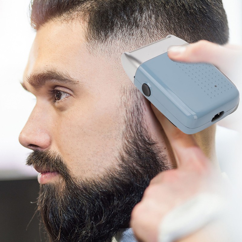 Rechargeable Beard Trimmer Blue USB Waterproof Portable Electric Hair Clipper