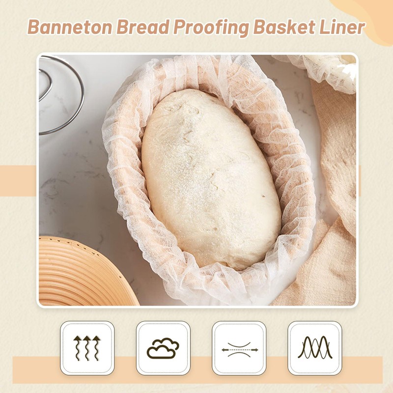 50 Pcs Banneton Bread Proofing Basket Liner,21" Bread Bowls Liner