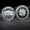 Lucky Coin with Good Luck Four Leaf Clover and Elephant