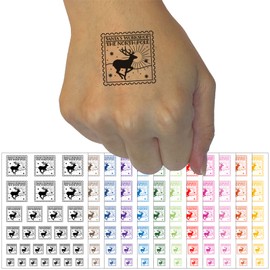 Santa's Workshop North Pole Destination Christmas Temporary Tattoo Water Resistant Fake Body Art Set Collection - Light Pink (One Sheet)