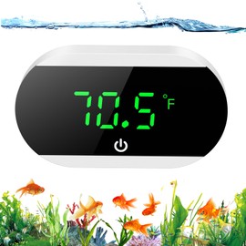 Ankilo LED Aquarium Thermometer, Aquarium Thermometer Digital with Touch Screen ℃/℉, LED Touch Display, Digital Water Thermometer for Freshwater Seawater Reptiles