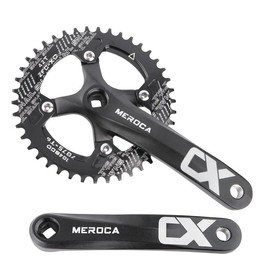 Mountain Bike Crankset, MTB Square Taper Crankset with 170mm Arm 104 BCD, Compatible with Single Speed Bicycle and 8/9/10/11 Speeds Bicycles, Optional 32T/34T/36T/38T/40T/42T Chainring Crank Set (42T)
