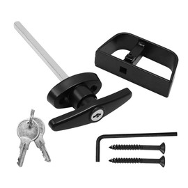 CADUFUELLY 4-1/2" Stem Shed Door T-Handle Lock Kit with 2 Keys and 2 Screws for Storage Gate Barn Shed Garage Door Lock