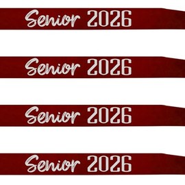 4Pcs Maroon Senior Sash 2026 Satin with Silver Glitter Letters Cheerleader Graduation Celebrations Sashes Senior Class Competition Sashes,Maroon Silver