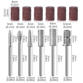 2Pack Nail Drill bits Set,Professional Nail Art Tools Set for Acrylic Art,with 6 pcs Sanding Bands for Manicure & Pedicure Crystal Nail Files,Perfect for Nail Salons & Beauty (2Pack)