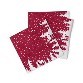 Sovie HORECA Napkin | Made of Tissue 3-Ply, 33 x 33 cm | Christmas Xmas Decoration Festival | Pack of 100 | Marvin (Bordeaux)