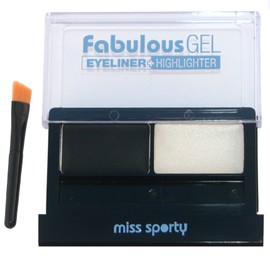 MISS SPORTY FABULOUS GEL EYELINER + HIGHLIGHTER 001 BLACK & WHITE