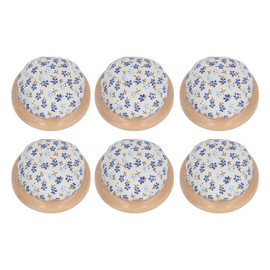 6Pcs Sewing Pin Cushion Round Wooden Base Cute Floral Style Eye Catching Needle Pincushion for Mother Grandma