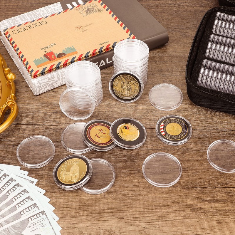 SPLF 120 Pieces 46mm Coin Capsules and 7 Sizes (20/25/30/35/38/40/46mm)
