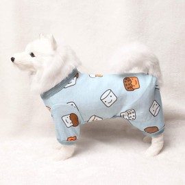TONY HOBY Dog Clothes Cute Smile Cupcake Dog Cotton Pajamas Baby Standards Cat Apparel for Spring and Summer Sky Blue