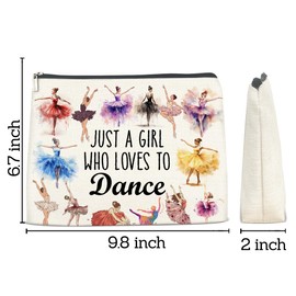 Ballet Gifts Makeup Bag for Women Girls Daughter, Inspirational Appreciation Gifts for Dancers Teacher Coach Birthday Christmas Friendship Cosmetic Bag with Zipper Travel Toiletry Pouch for Purse