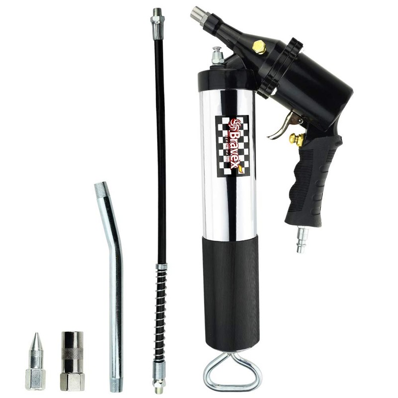 Bravex Air Operated Grease Gun 14oz Automatic Professional Continuous Cycle