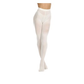 Frola Women's 80 Denier Soft Semi Opaque Solid Color Footed Pantyhose Tights (Large-X-Large, Cream)