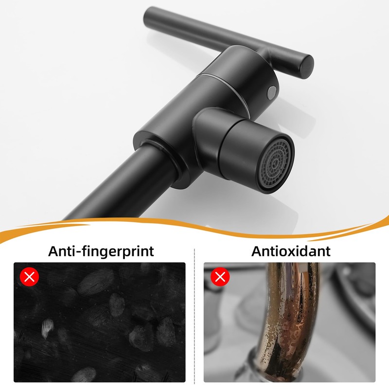 Fransiton Matte Black Pot Filler, Pot Filler Faucet Wall Mount,