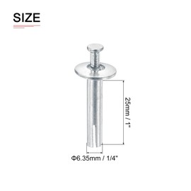 DTGN 1/4" x 1"(D x L) Drive Expansion Anchors - 100Pack - Good for Concrete Drywall - Carbon Steel Hammer Drive Nail - Silver