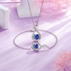 Gemlanto 925 Sterling Silver Bracelet Infinity Created Blue Sapphire September
