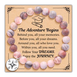 Graduation Leaving Gifts for Her - Graduation Compass Stone Bracelet, 2025 Presents for High School/College/Middle School Graduate Masters Nurses Students Best Friend Sister Daughter