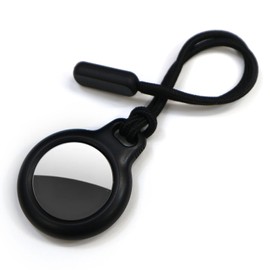 AirTag ATC-007 Case, Black Air Tag, Key Holder, Protective Cover, Strap, Anti-Loss, Sparkling Puffy Round