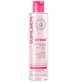 TOPICREM HYDRA+ Gel limpiador facial suave para piel sensible y seca - Limpia e hidrata tu piel de rostro y cuerpo - Con glicerina de origen y tensioactivos suaves - No irrita los ojos - 200 ml