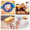 Gurkkst 2 PACK Natural Wooden Bamboo Soap Dish Storage Holder